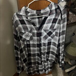 Rock & Republic Black, White, and Red Plaid Women's Shirt